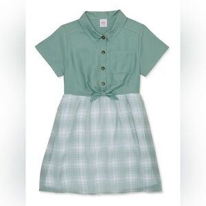 Short Sleeve Girls Tie Front Dress, Size L(10-12)